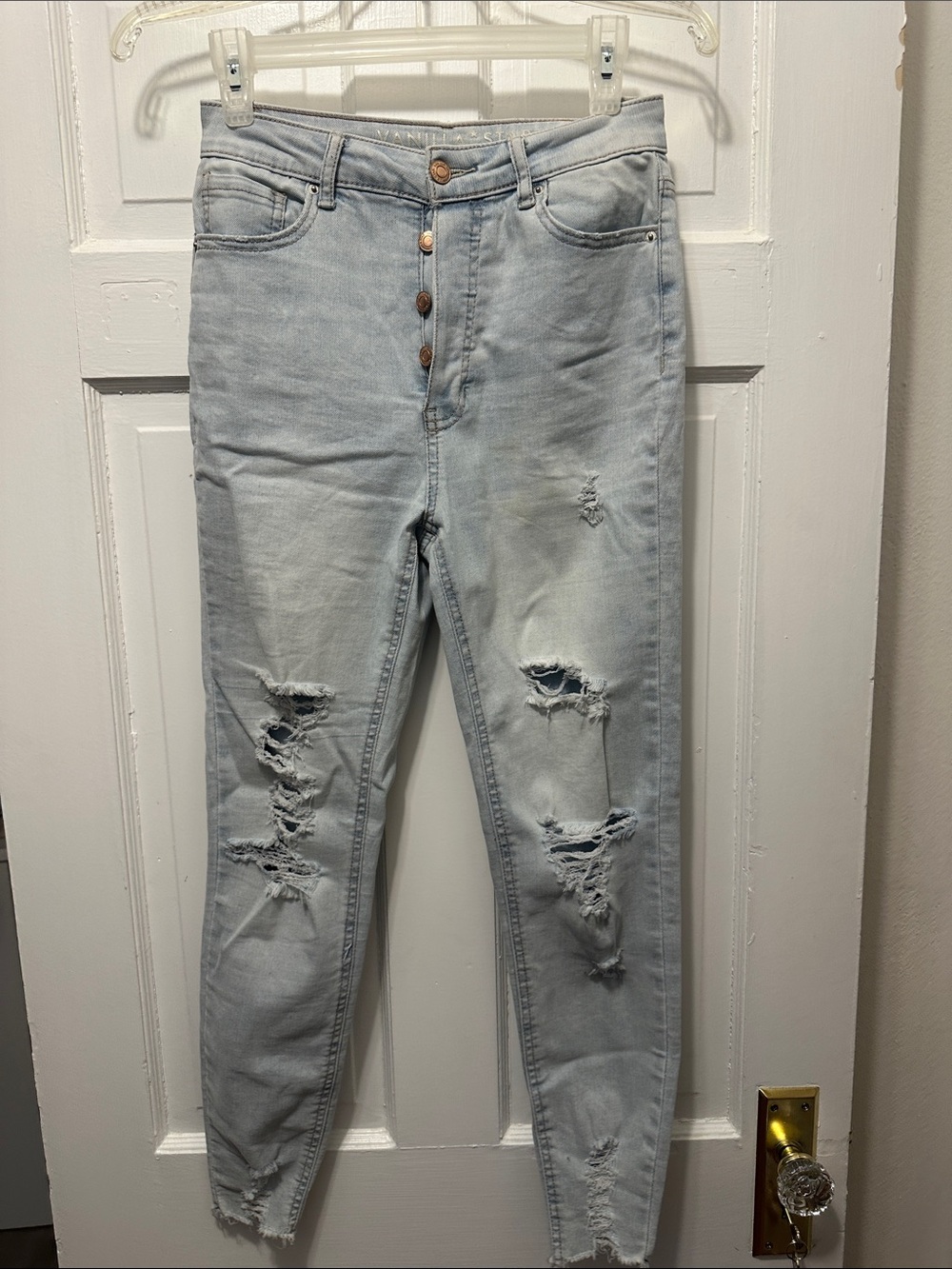 Vanilla star Light Wash Distressed High-Waist Women’s Jeans